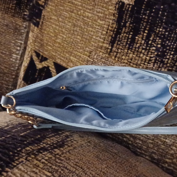 4/$80 Baby Blue Mini Handbag & Crossbody Strap - Picture 3 of 11